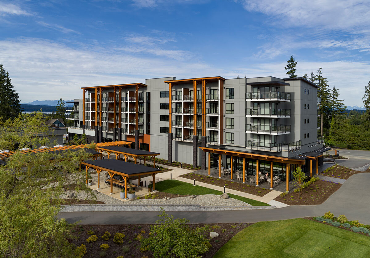 Exterior view from the parking lot of Naturally Pacific Resort